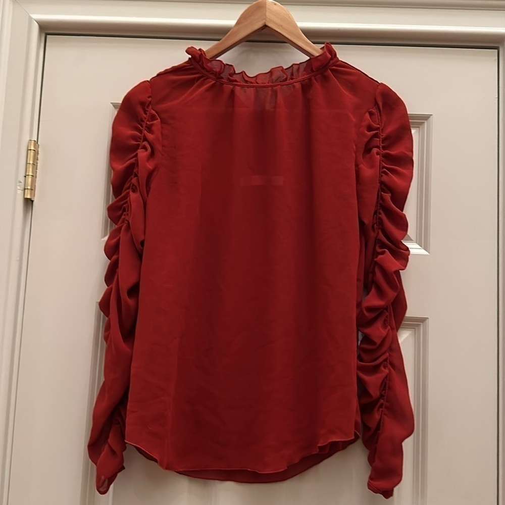 See By Chloe Fronces Mock Neck Blouse Sz36 - Picture 8 of 14